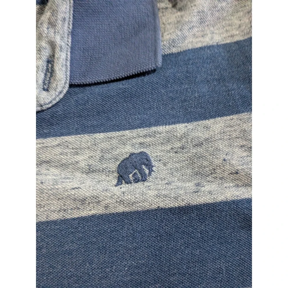 Banana Republic Polo‎ Shirt Purple Elephant Logo Slim Fit Medium Striped